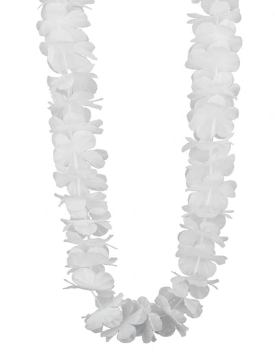 Collier hawaï pour adulte blanc