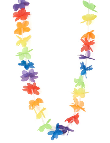 Collier de fleurs Hawaï de bienvenue pour adulte multicolore