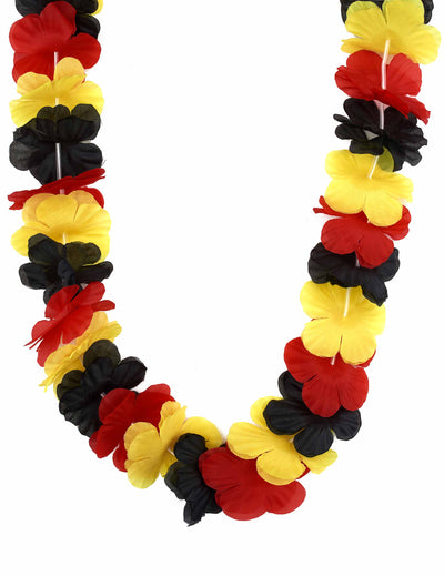 Collier Hawai supporter Allemagne pour adulte noir rouge et jaune
