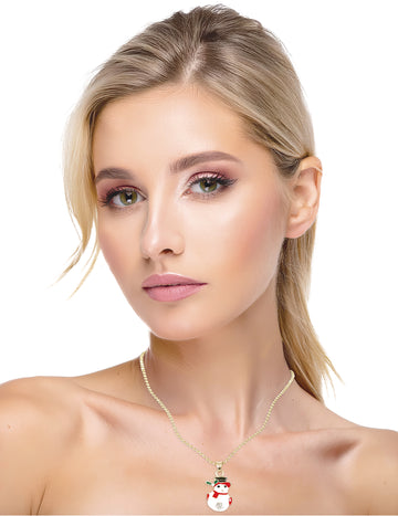 Karácsonyi hóember fém nyaklánc