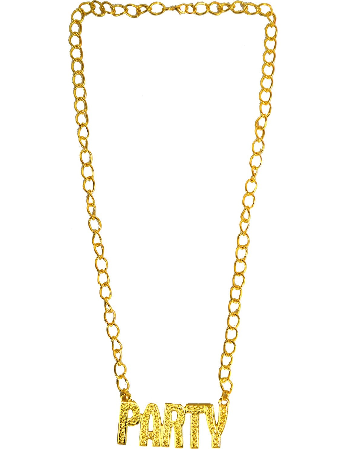 Collier party pour adulte doré avec pendentif Party