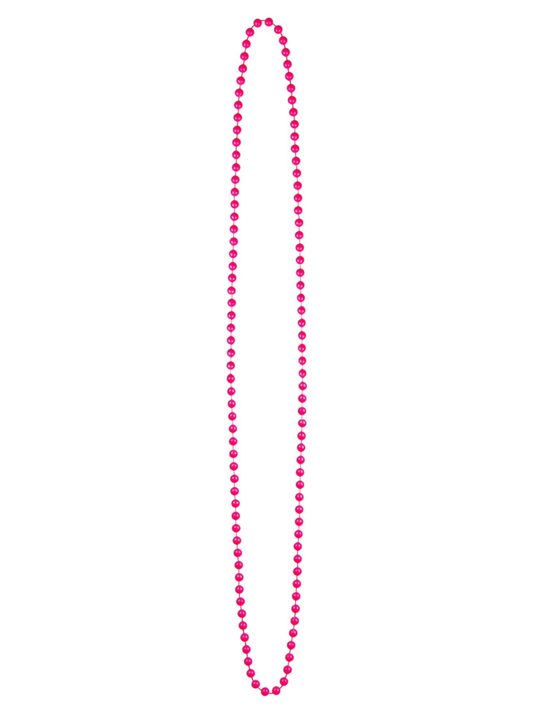Vue du modèle rose du collier perles fluo pour adulte