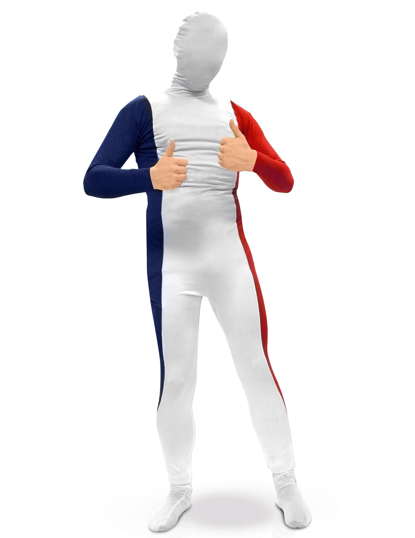 Déguisement seconde peau France pour adulte bleu blanc rouge