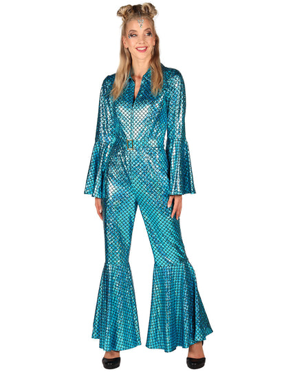 Combinaison étoile éblouissante turquoise femme