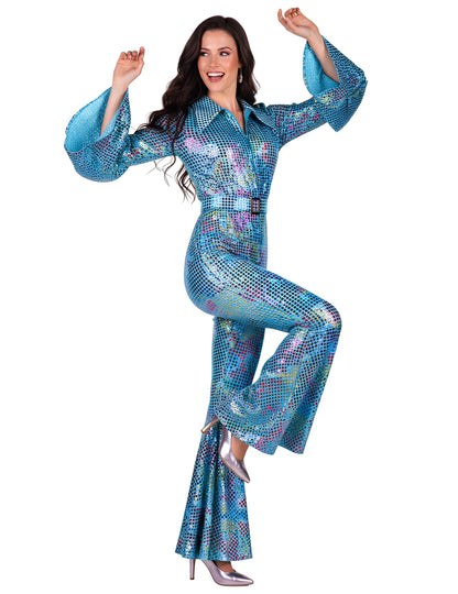 Luxus türkiz diszkó overál nőknek