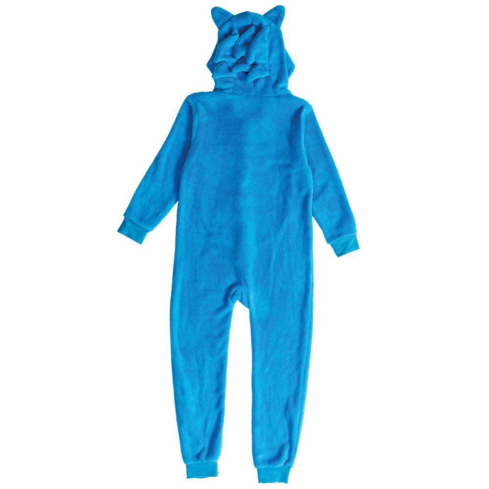 Combinaison Sonic pour enfant bleue vue de dos