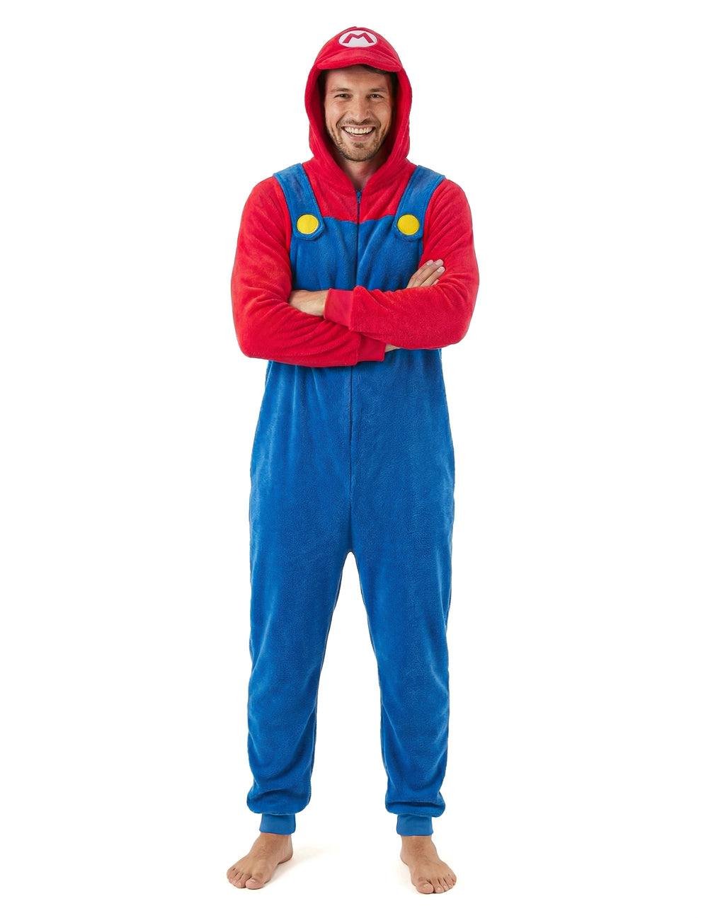 Combinaison Super Mario classique pour adulte bleu et rouge