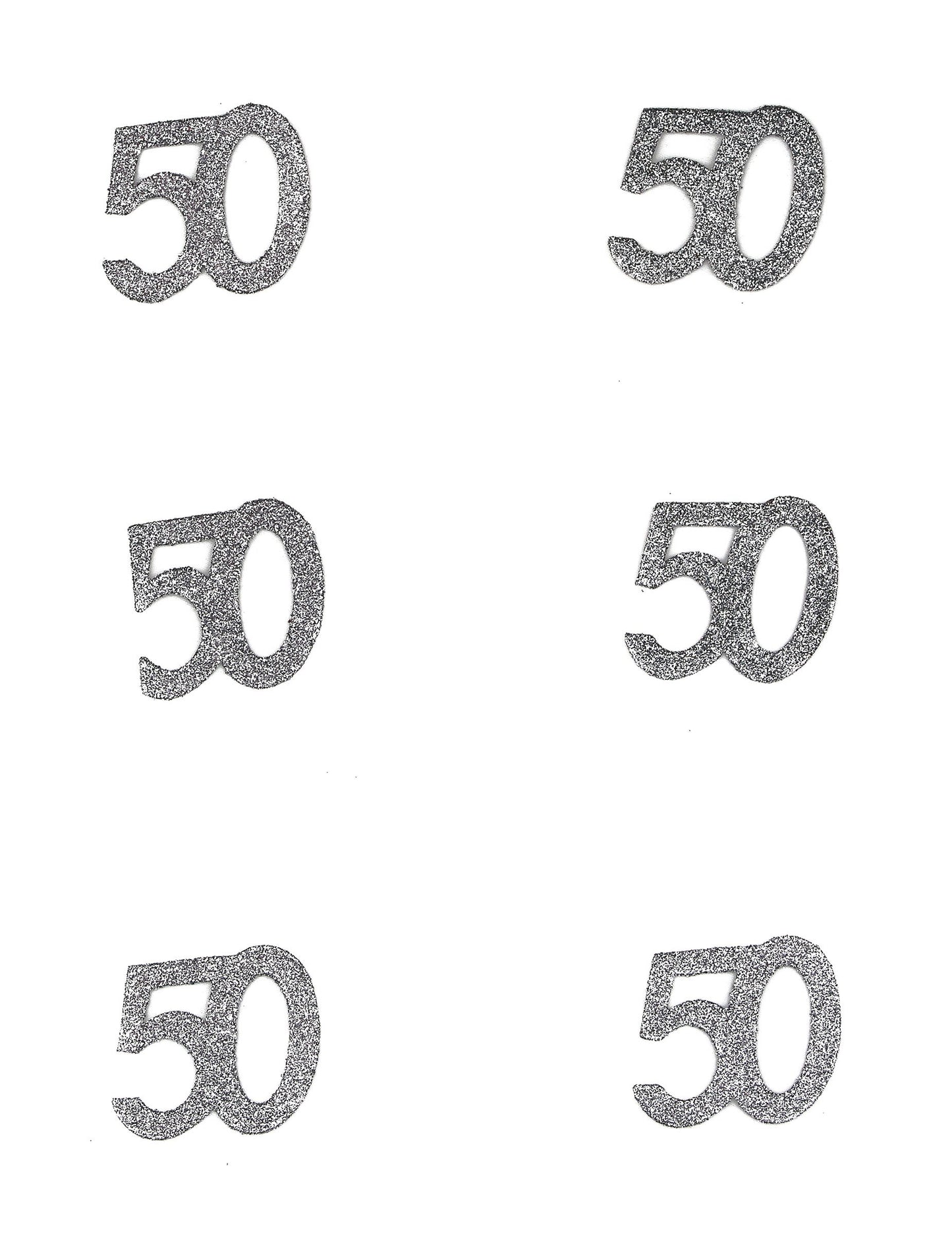 50 éves ezüst csillámos konfetti születésnapra