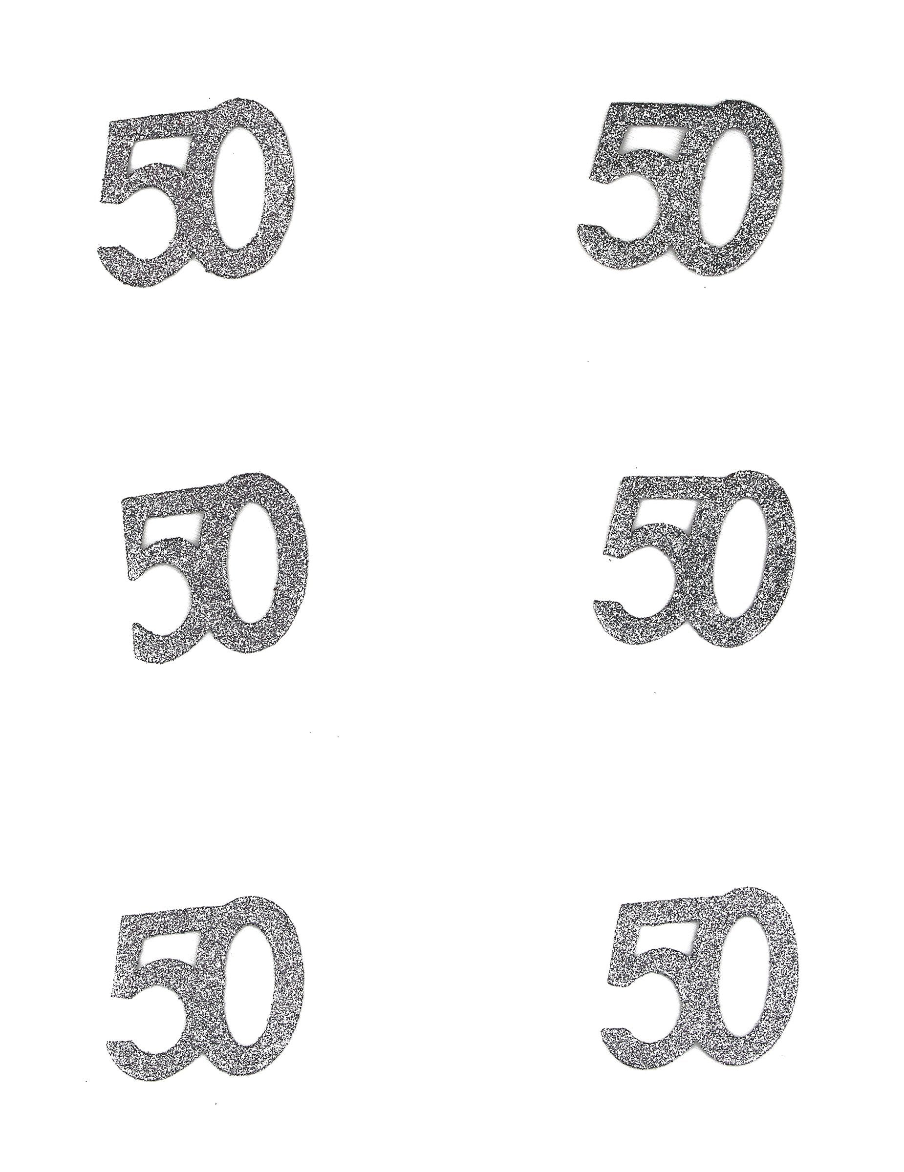 50 éves ezüst csillámos konfetti születésnapra