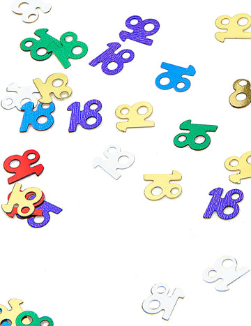 Confettis 18 ans pour anniversaire multicolores