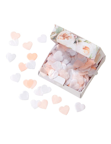 Confettis cœurs roses pastel et blancs 20 g biodégradables