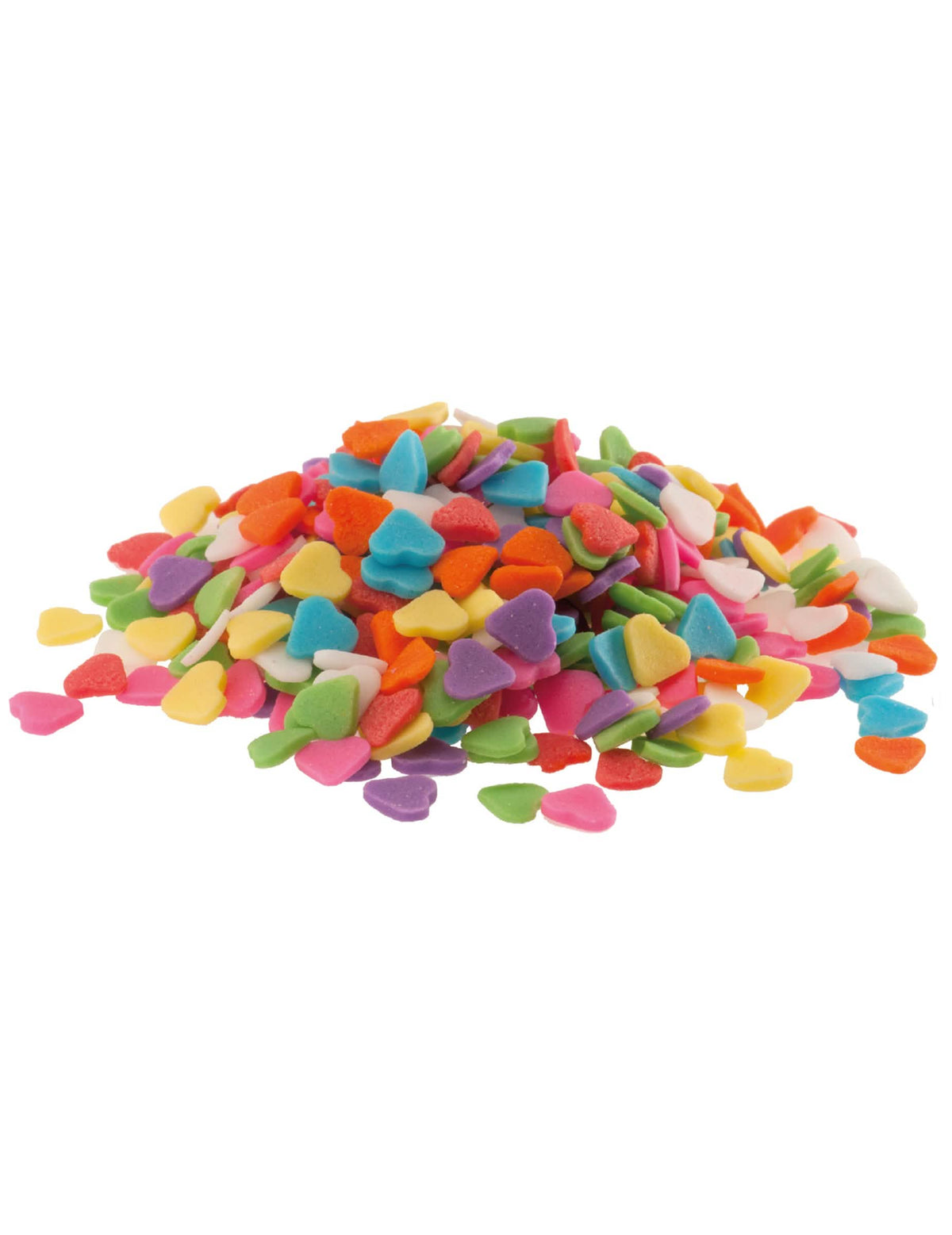 Többszínű szív alakú cukor konfetti 100g, ehető díszekkel