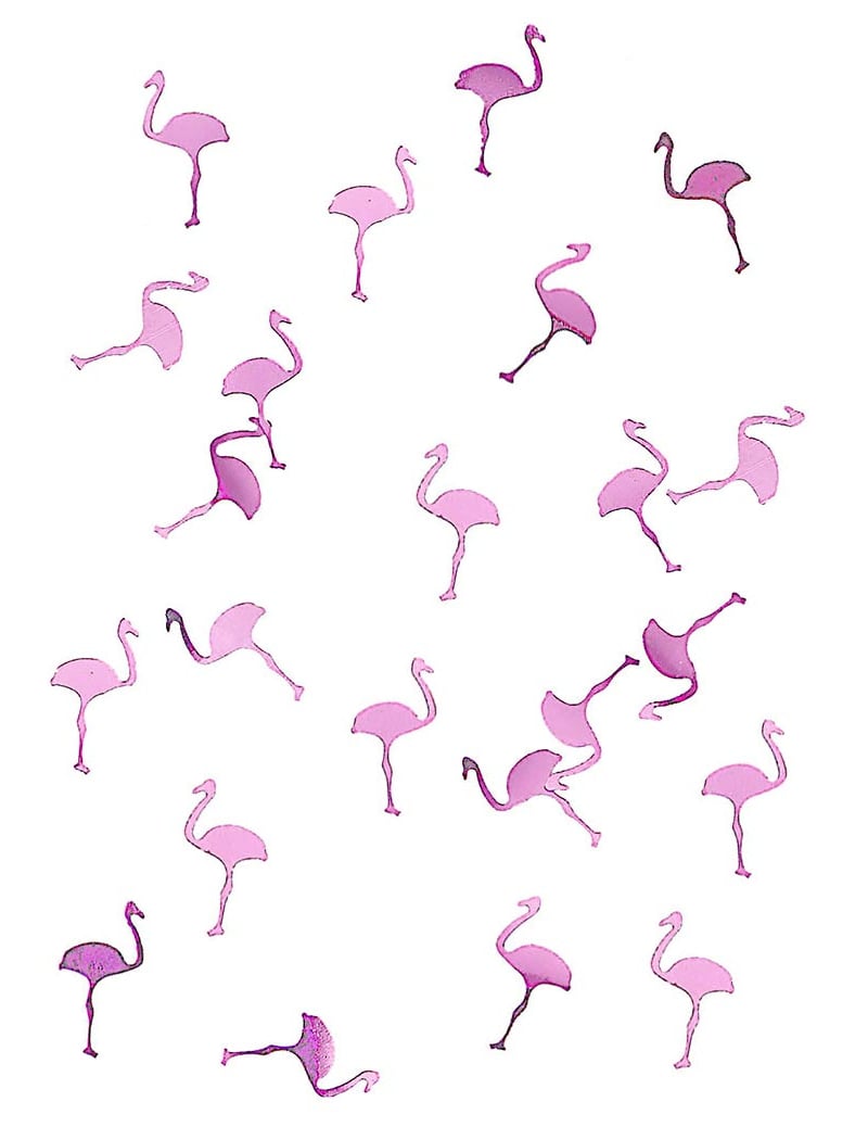 Confettis flamants roses pour fête roses métallisés