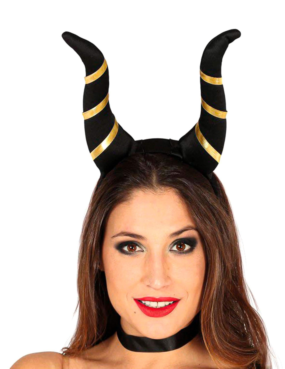 Démoni szarvak halloweenre fekete és arany nő számára