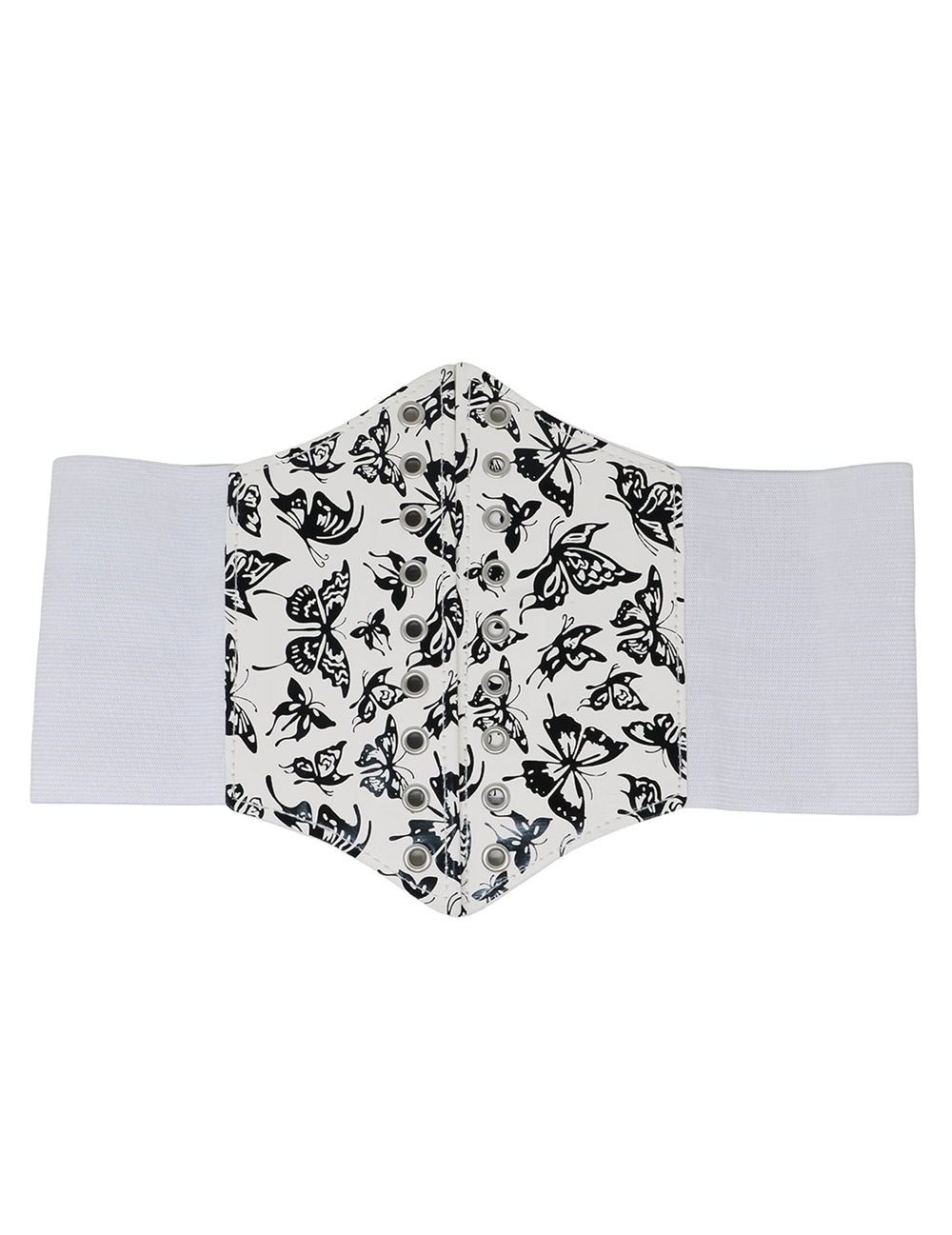 Vue de face du corset élastique motif papillon