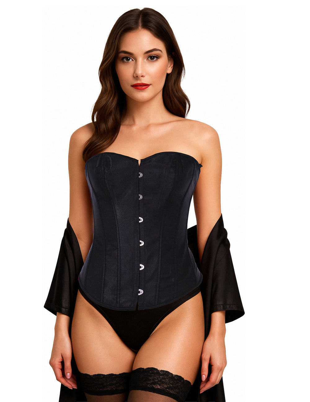 Gros plan sur le devant du corset à laçage pour femme
