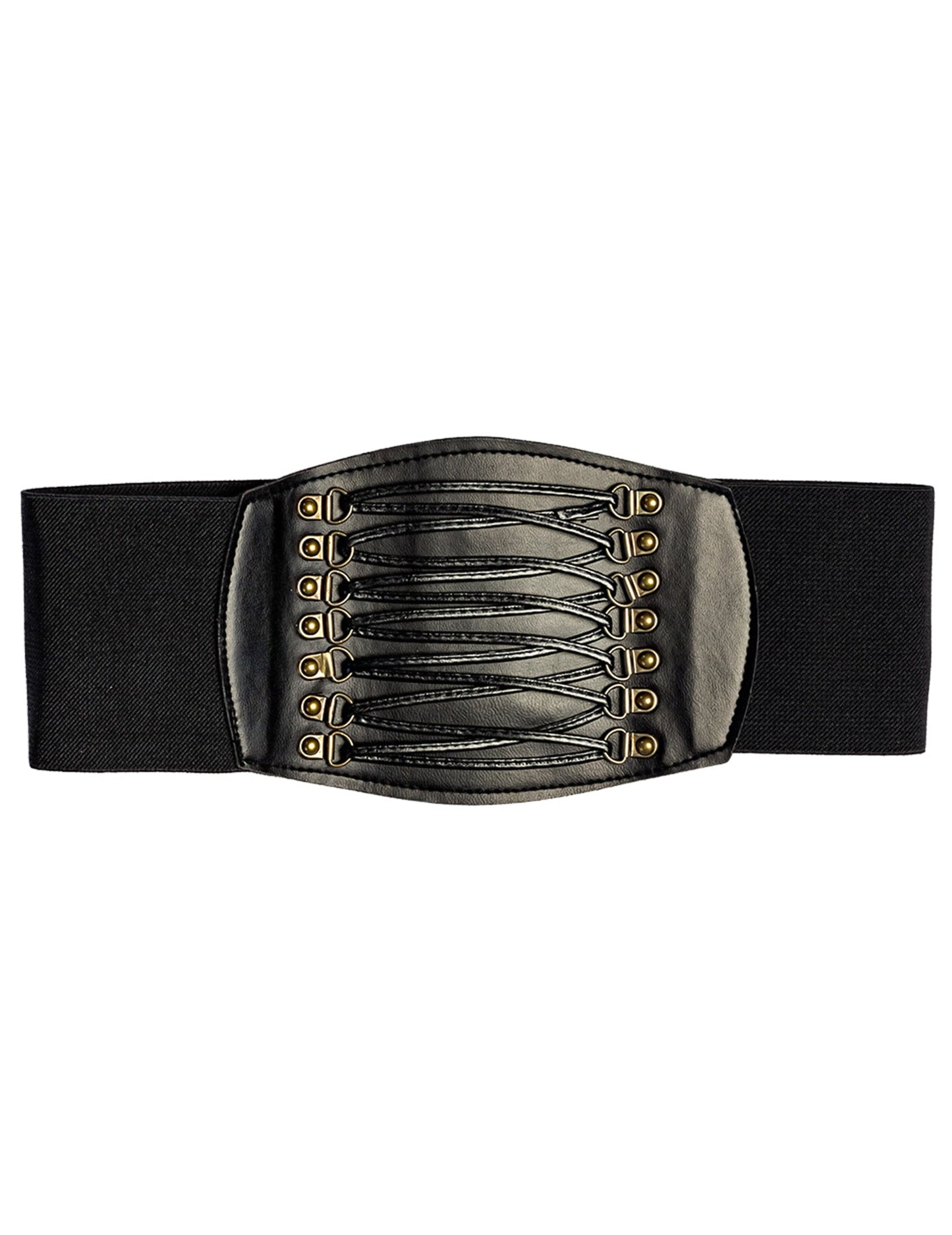 Vue de face du corset noir