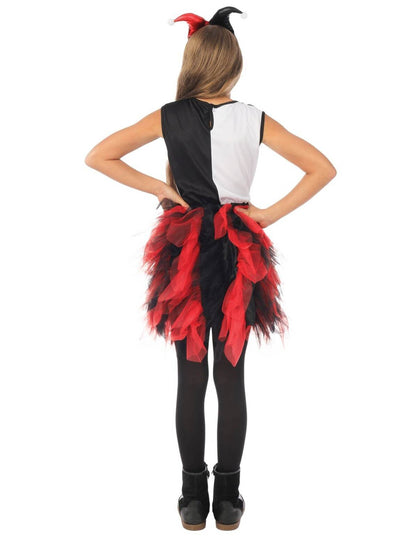 Harlekin jelmez lányoknak fekete és piros alsószoknyával