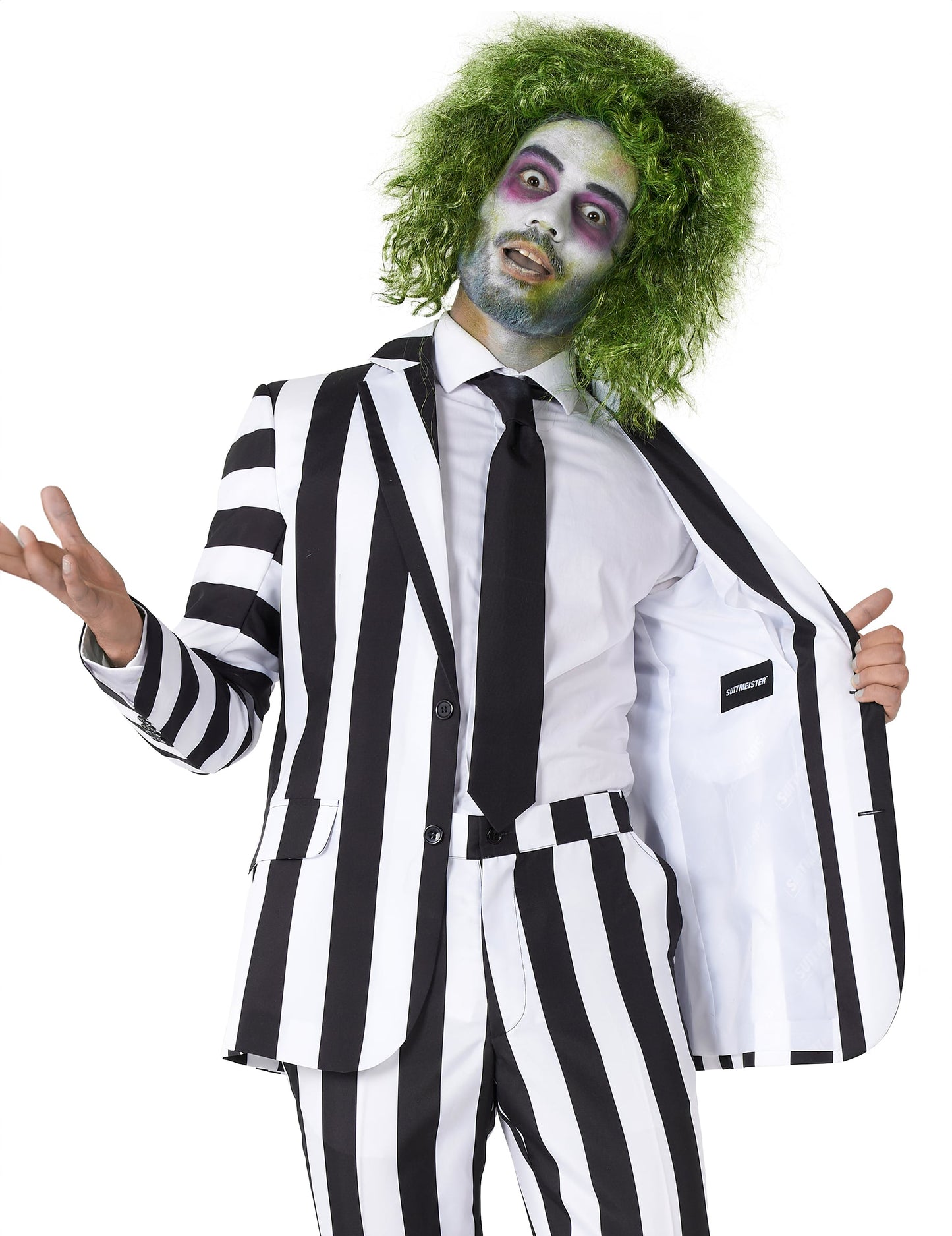 Détail de la doublure de la veste du costume Suitmeister Beetlejuice pour homme