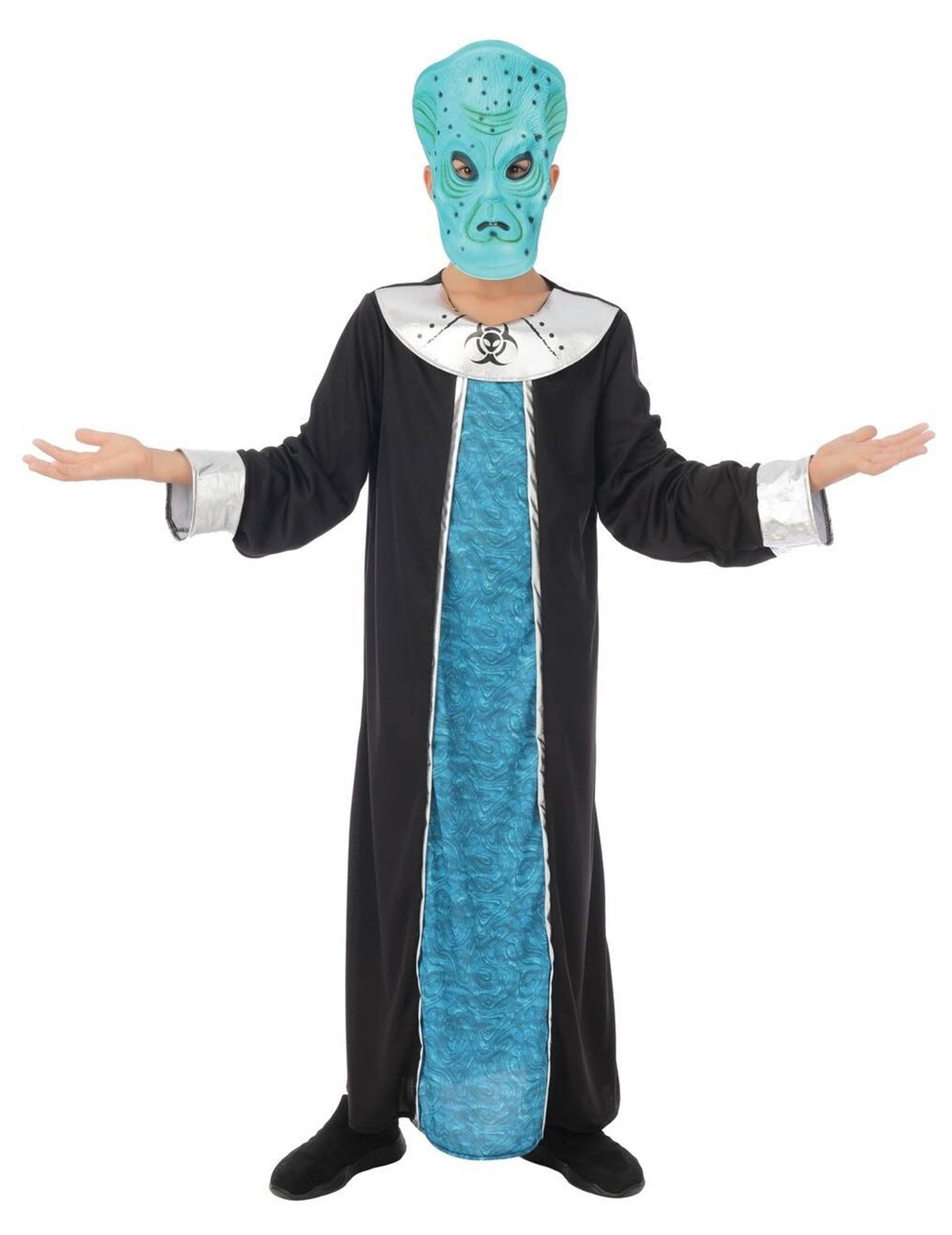 Déguisement commandant alien pour enfant bleu et noir avec masque