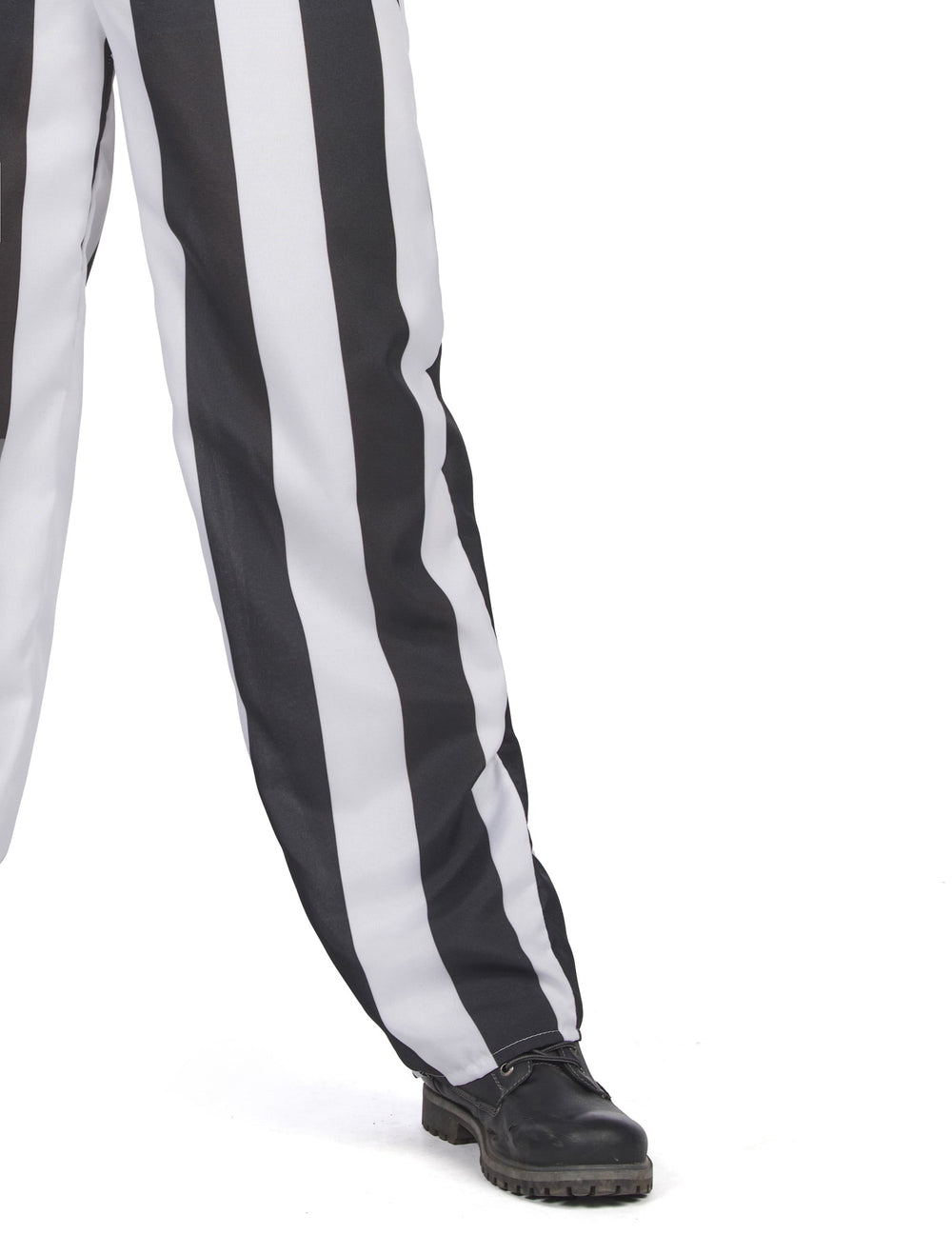 Détail du bas du pantalon du costume de fantôme à rayures pour homme