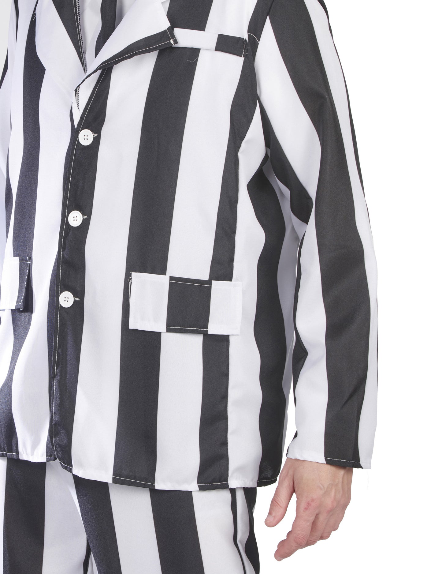 Férfi fekete-fehér csíkos szellemjelmez