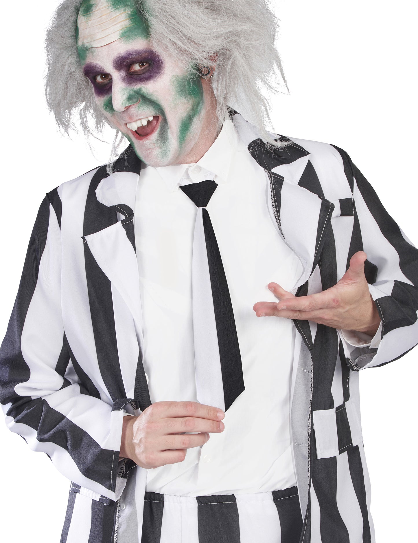 Férfi fekete-fehér csíkos szellemjelmez