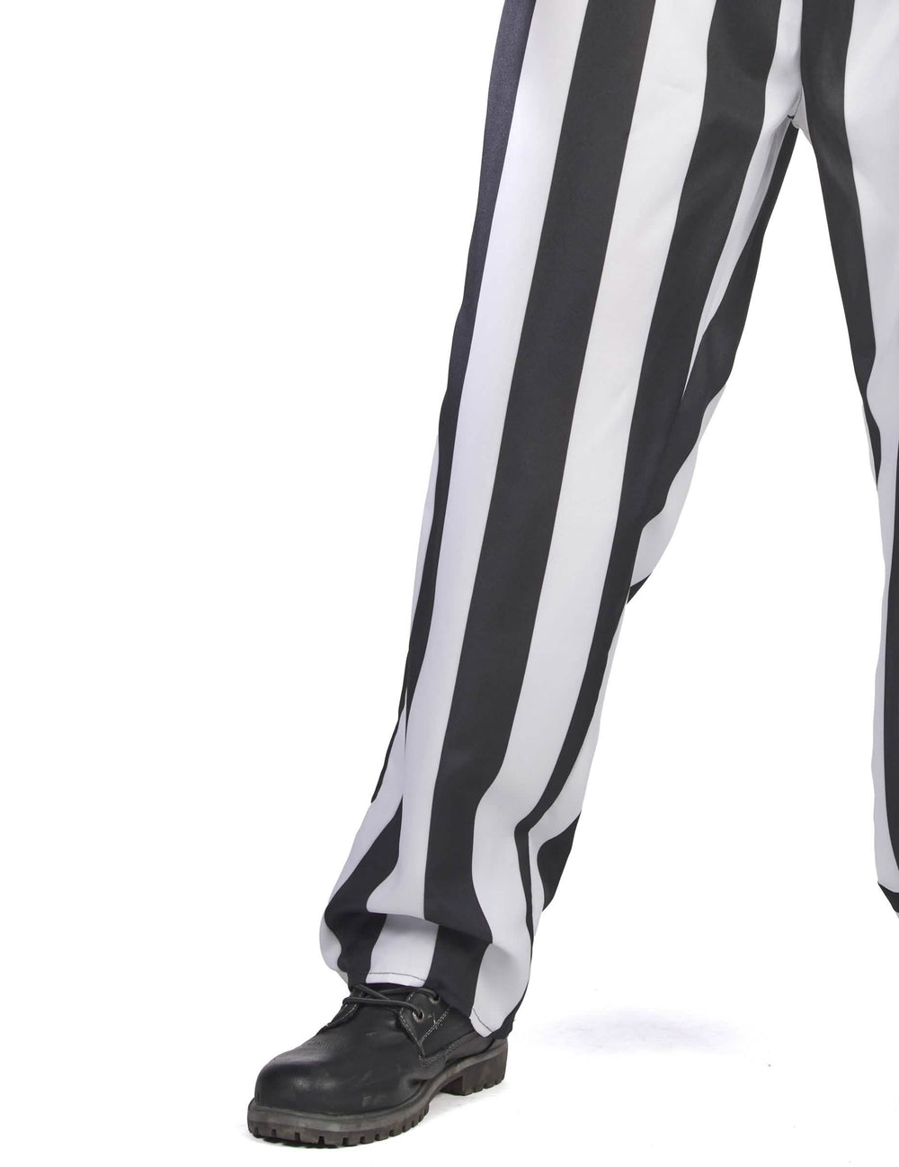 Détail du pantalon du costume de fantôme rayé