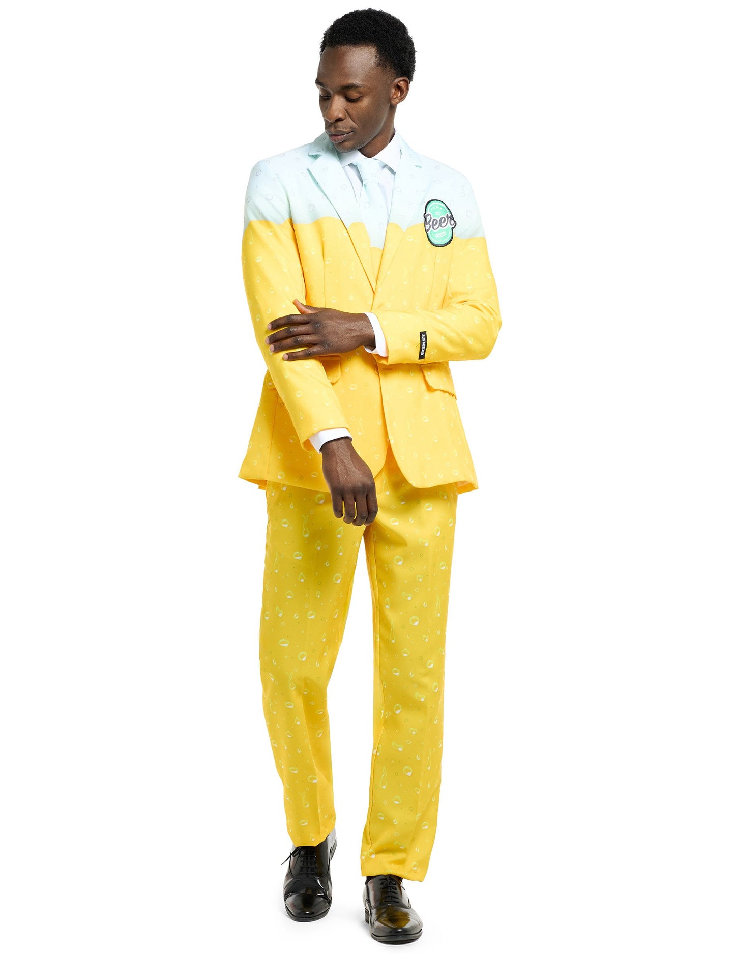 Vue de face du costume Mr Bière Suitmeisters pour adulte