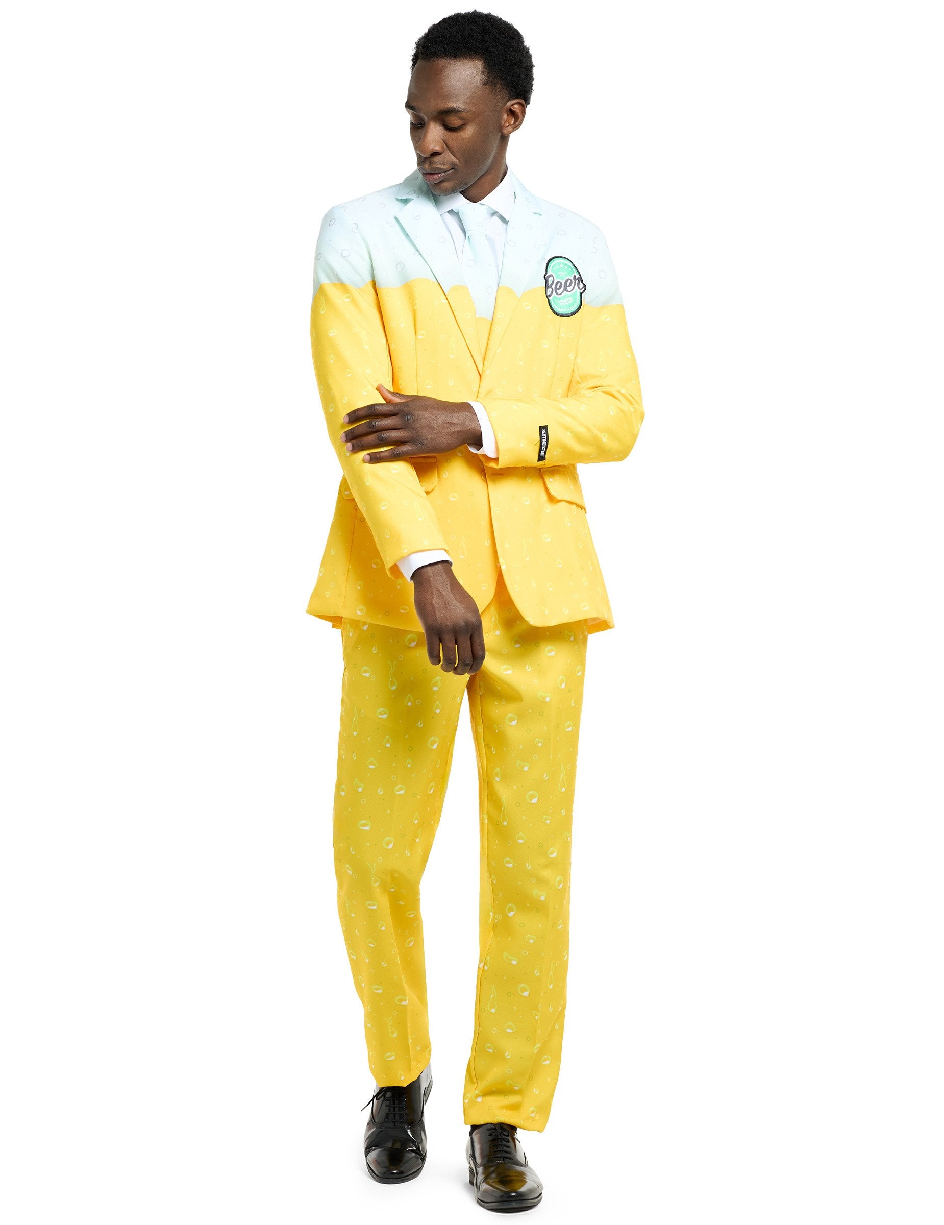 Vue de face du costume Mr Bière Suitmeisters pour adulte