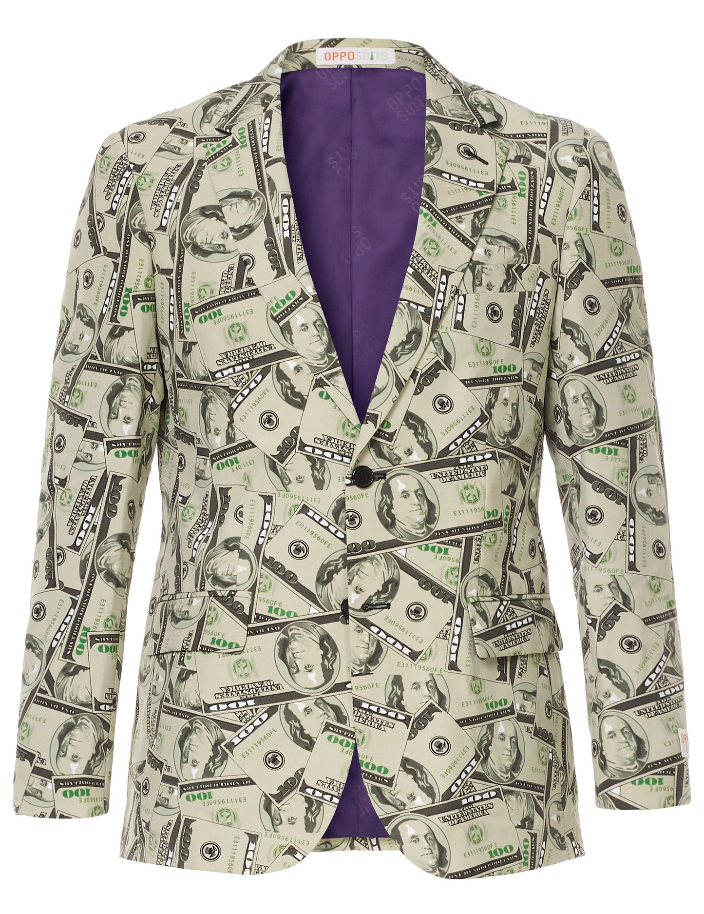 Vue de face de la veste du costume Mr. Cashanova