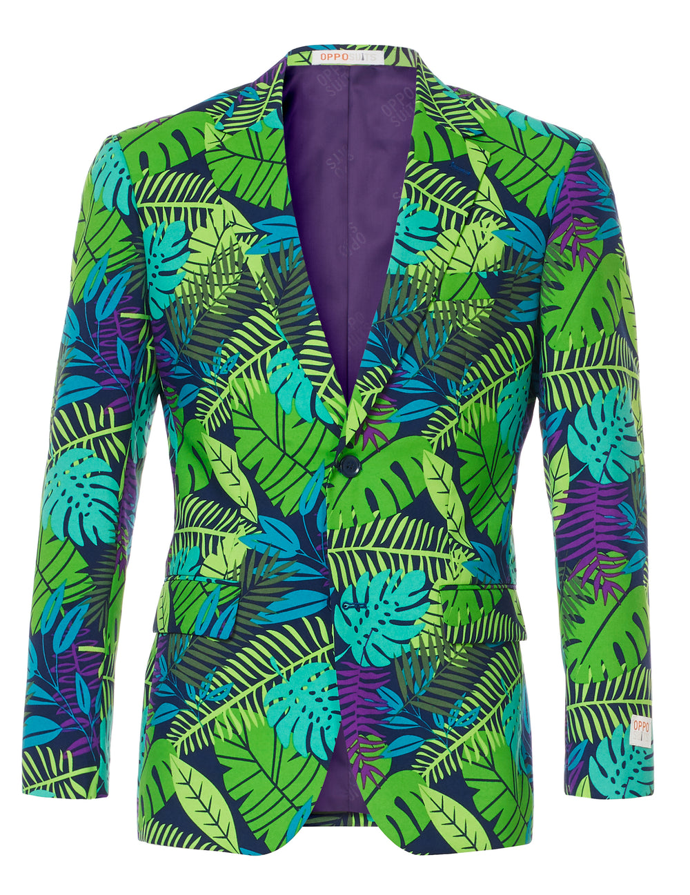 Vue de face de la veste du costume Mr. Juicy jungle