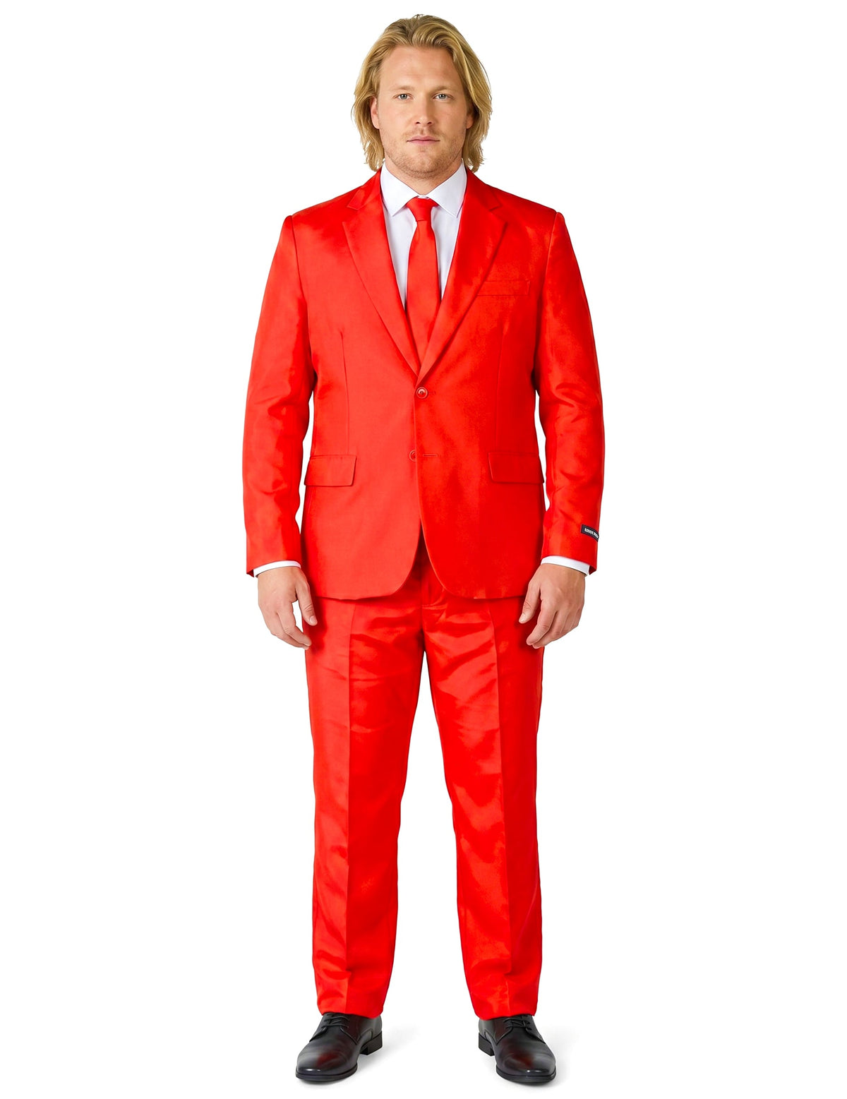 Mr. Solid piros öltöny férfiaknak Suitmeister™