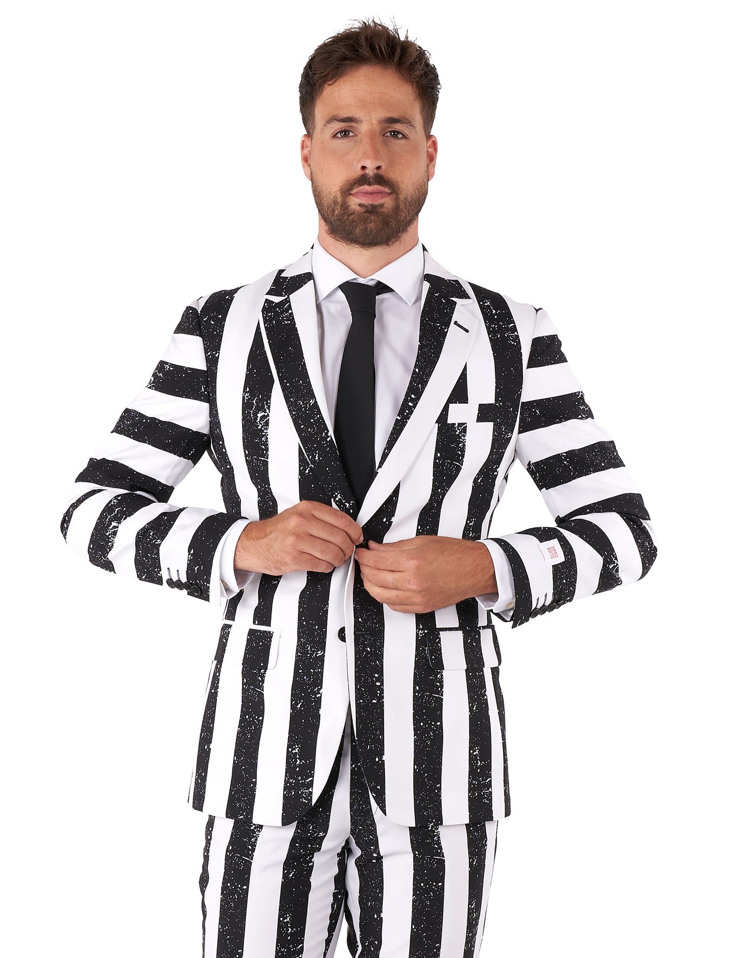 Vue de face du buste du costume Beetlejuice Opposuits