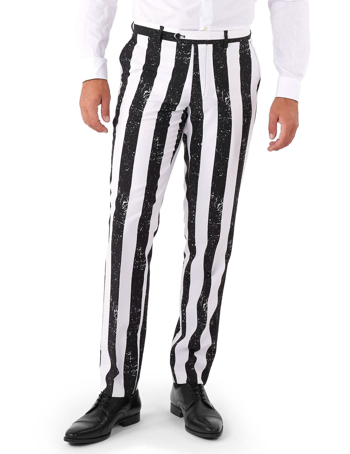 Détail du pantalon du costume Beetlejuice Opposuits pour homme