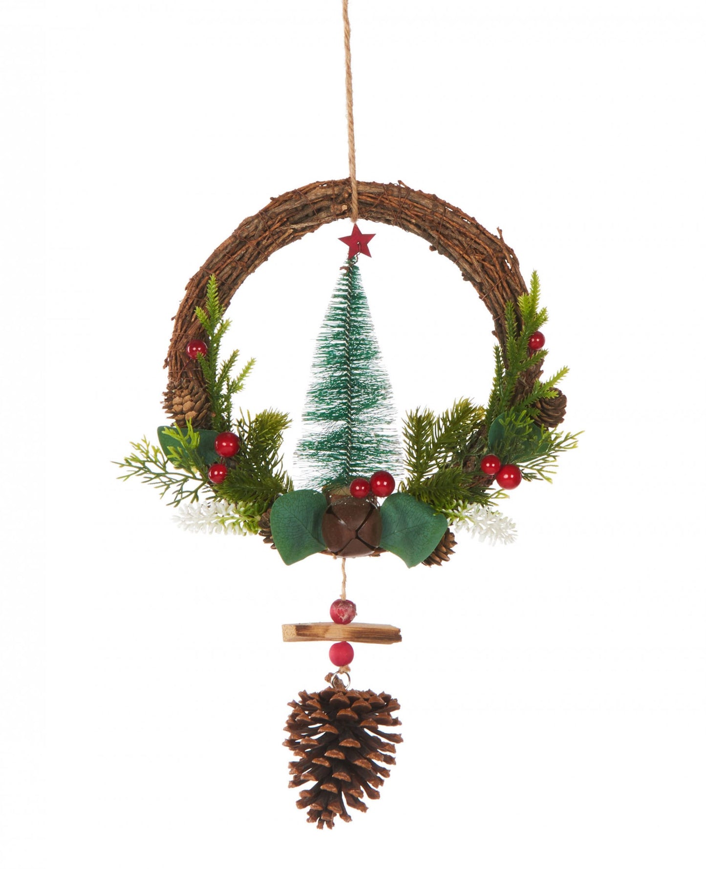 Hagyományos függeszthető karácsonyi koszorú 39 cm 