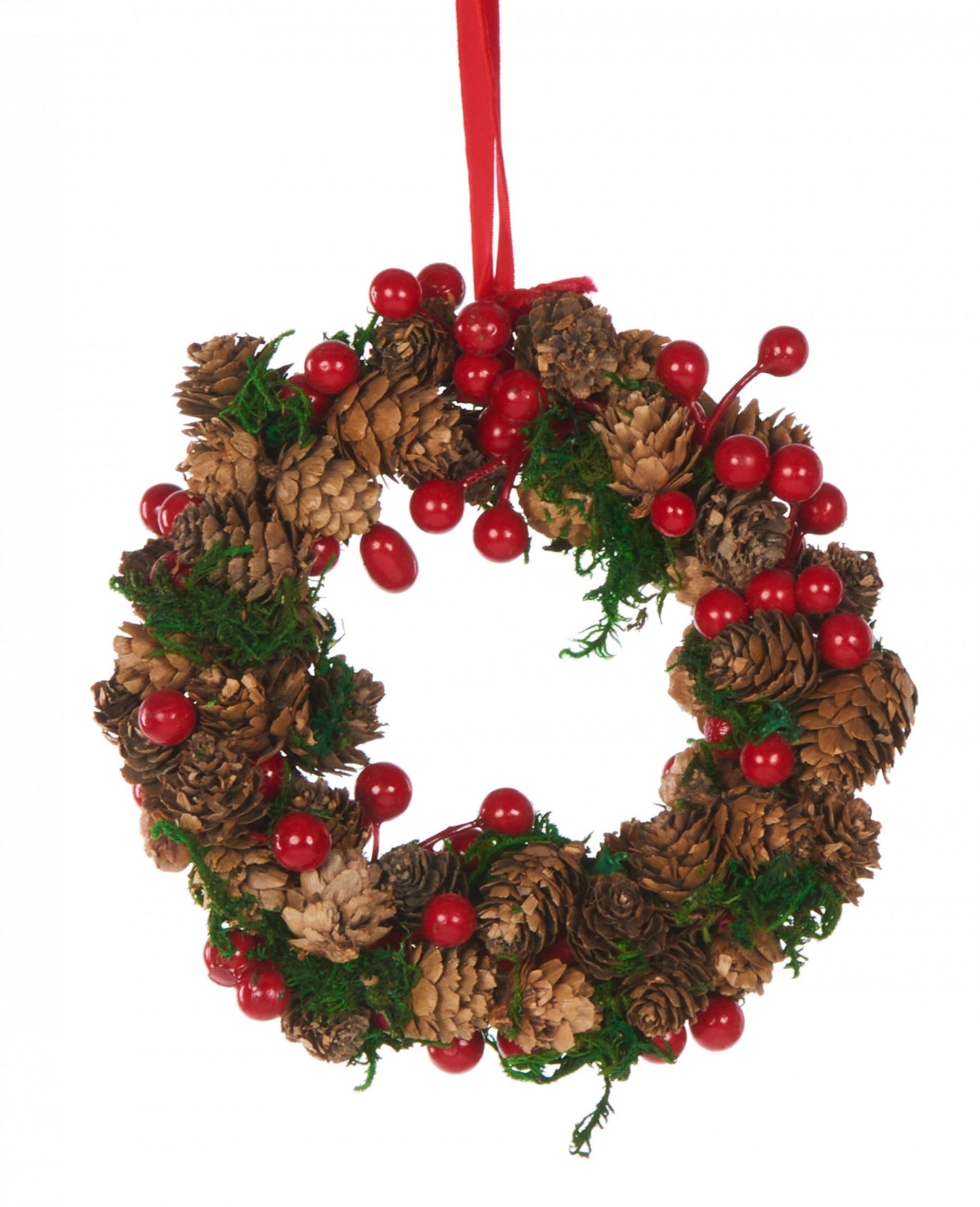 Hagyományos függő koszorú 20 cm piros bogyós gyümölcsök