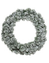 Couronne de Noël sapin enneigé pour porte verte et blanche