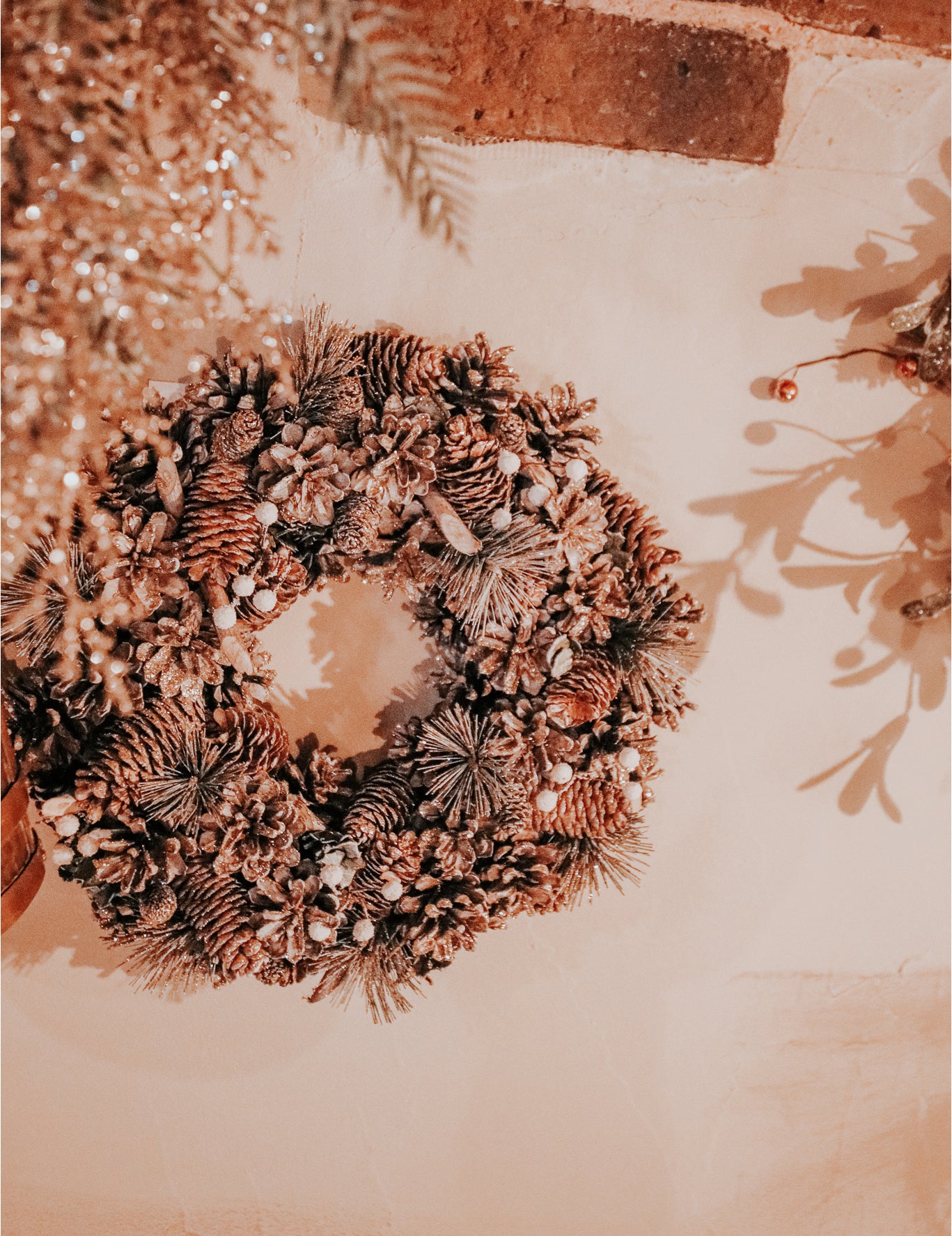 Elvarázsolt erdő karácsonyi koszorú 35 cm a természeti elemekhez