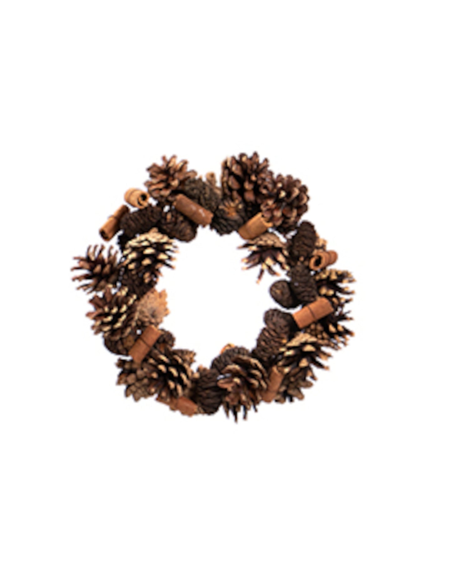 Fenyőtoboz és fahéjkoszorú 19 cm természetes dekoráció