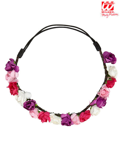 Vue d'ensemble de la couronne fleurs pastels femme