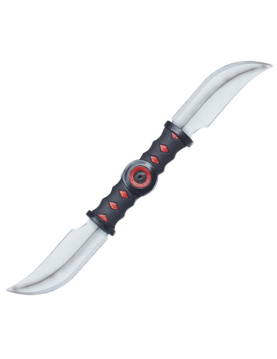 Couteau double lame Ninja pour déguisement noir et rouge