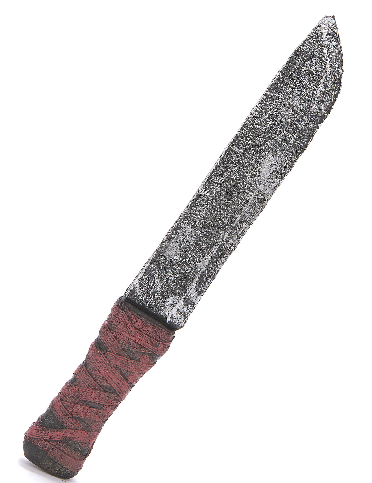Couteau luxe pour adulte gris effet métal usé et manche bordeaux