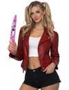 Rózsaszín koponyás kés 35 cm