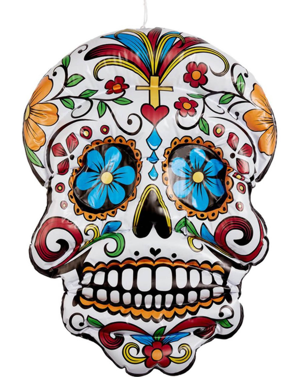 Vigyél Dia de los Muertos felfújható koponya dekoráció fehér és sokszínű