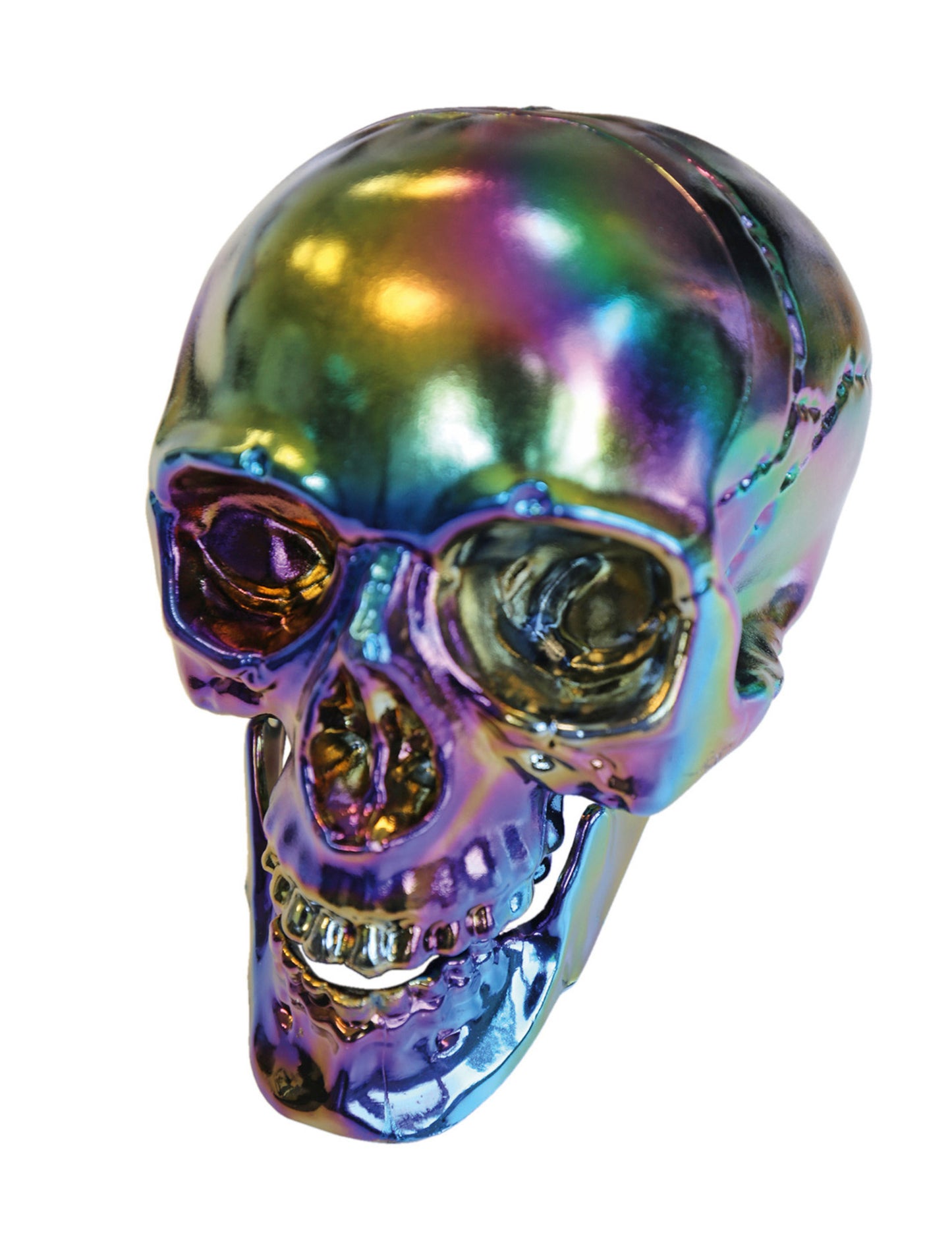 Halloween koponya irizáló fémes tükröződésekkel 20 cm