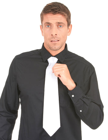 Cravate gangster pour adulte blanche