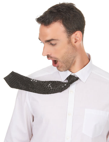 Fekete felnőtt flitterek nyakkendő