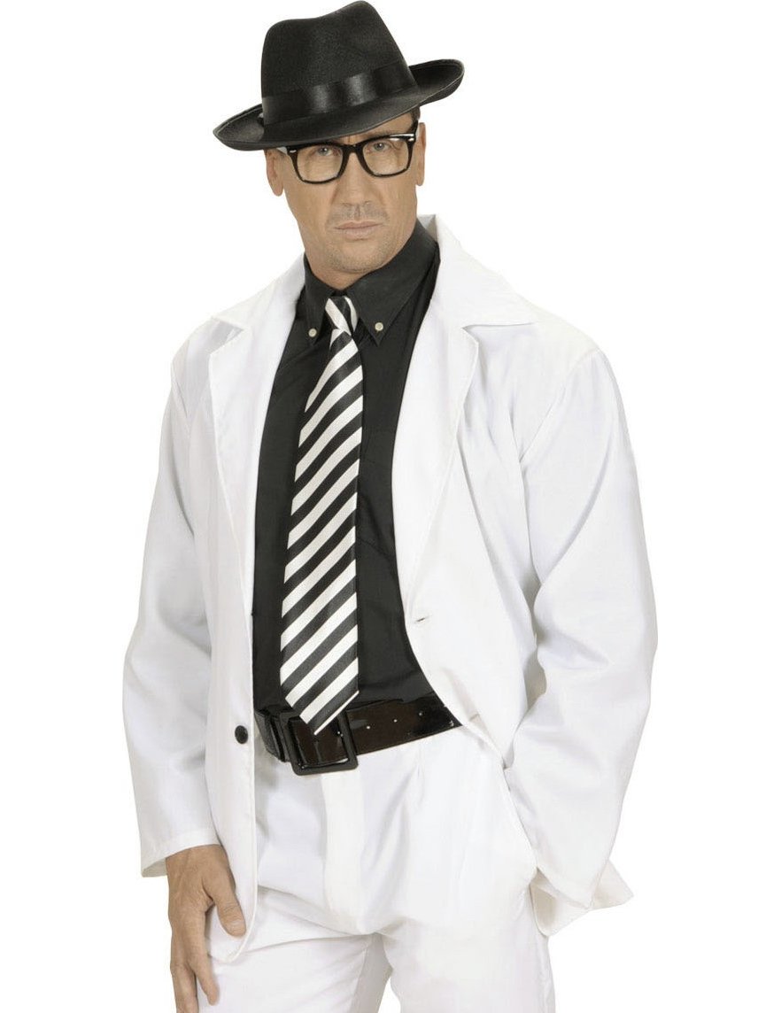 Cravate rayée pour adulte noire et blanche