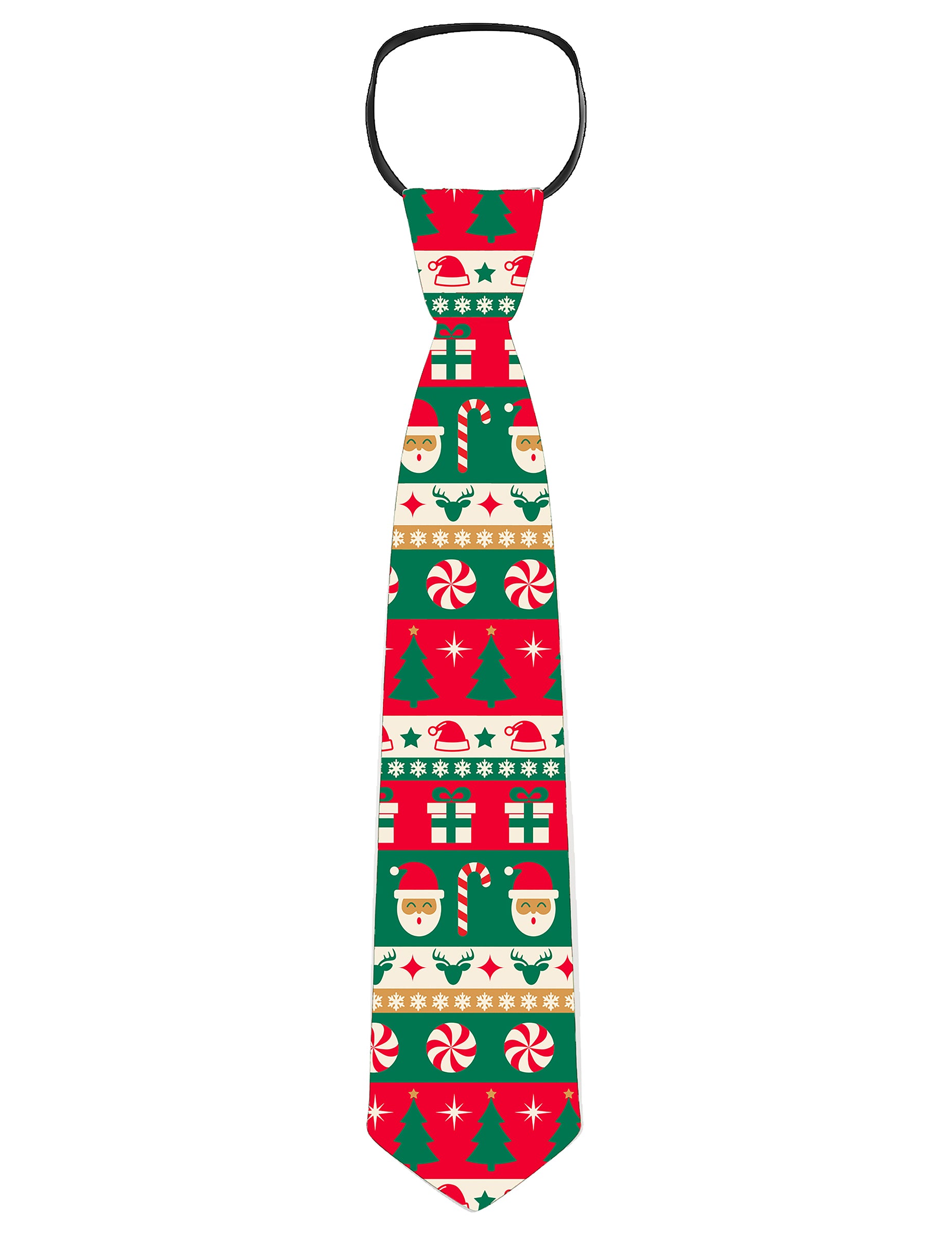 Détail du système d'attache élastique de la cravate de Noël